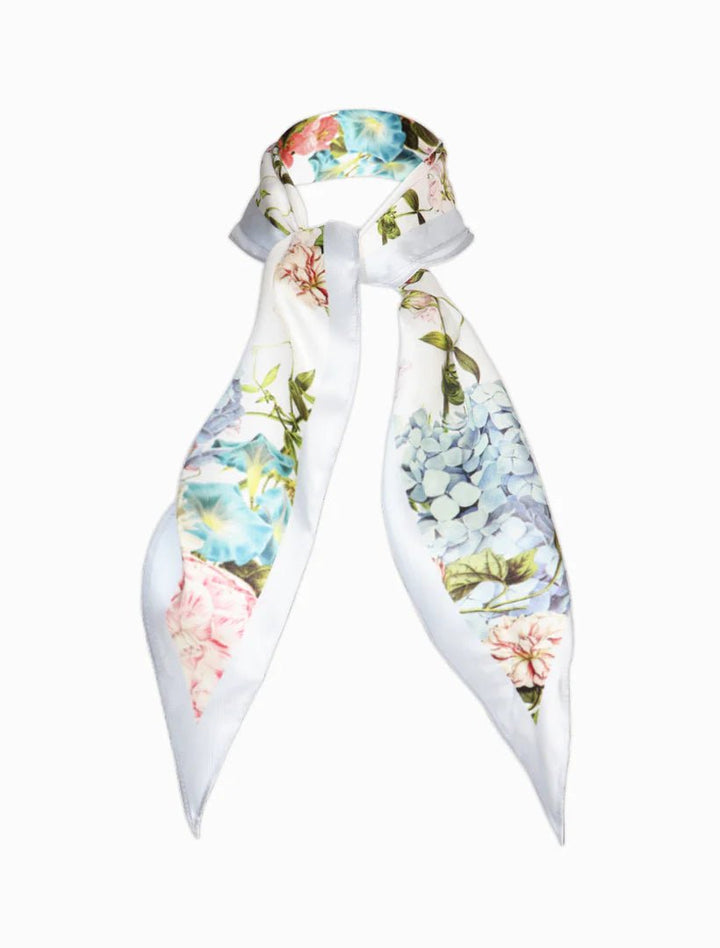 Trapezoid Floral Scarf Light Blue scarf zjoosh