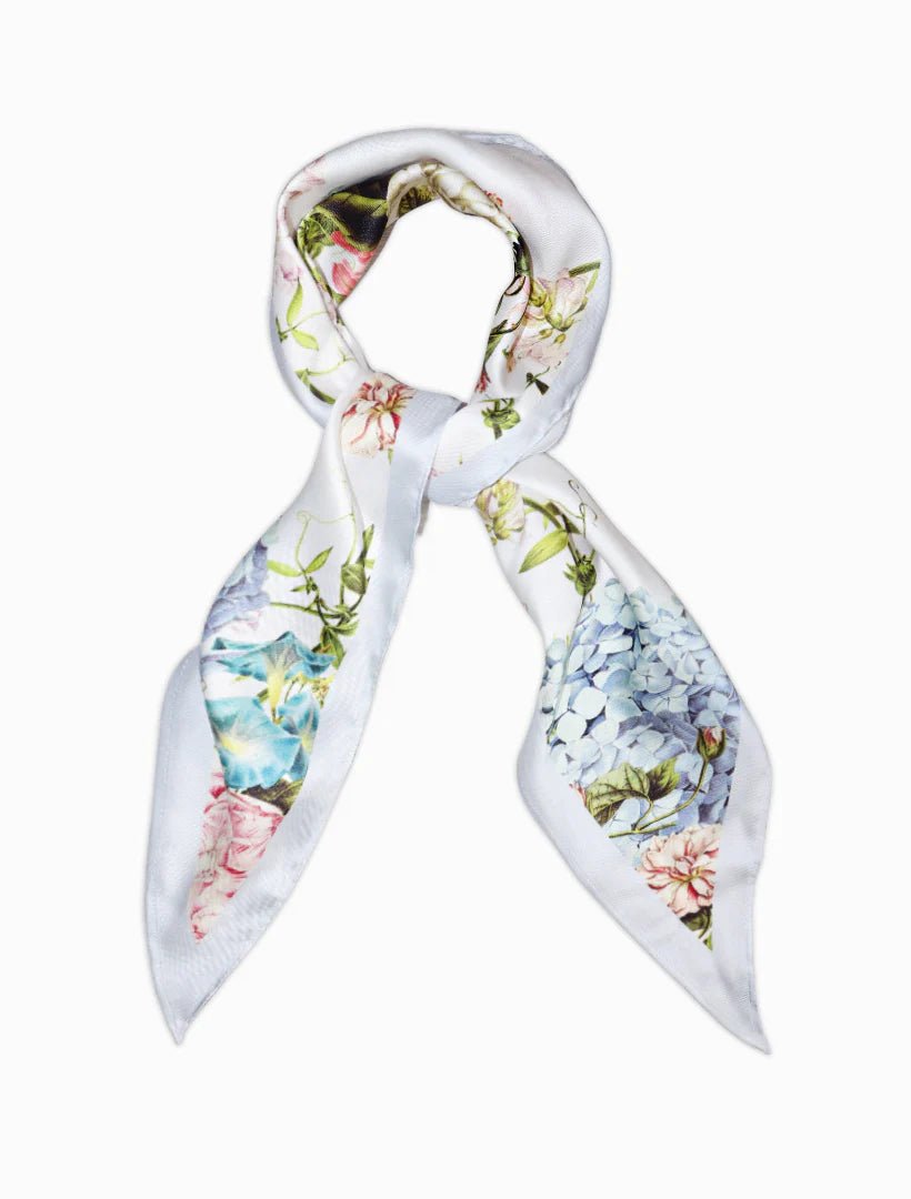 Trapezoid Floral Scarf Light Blue scarf zjoosh