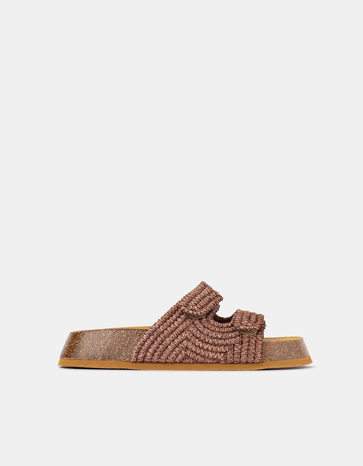 Tropea Mocha Raffia Shoes Department of Finery