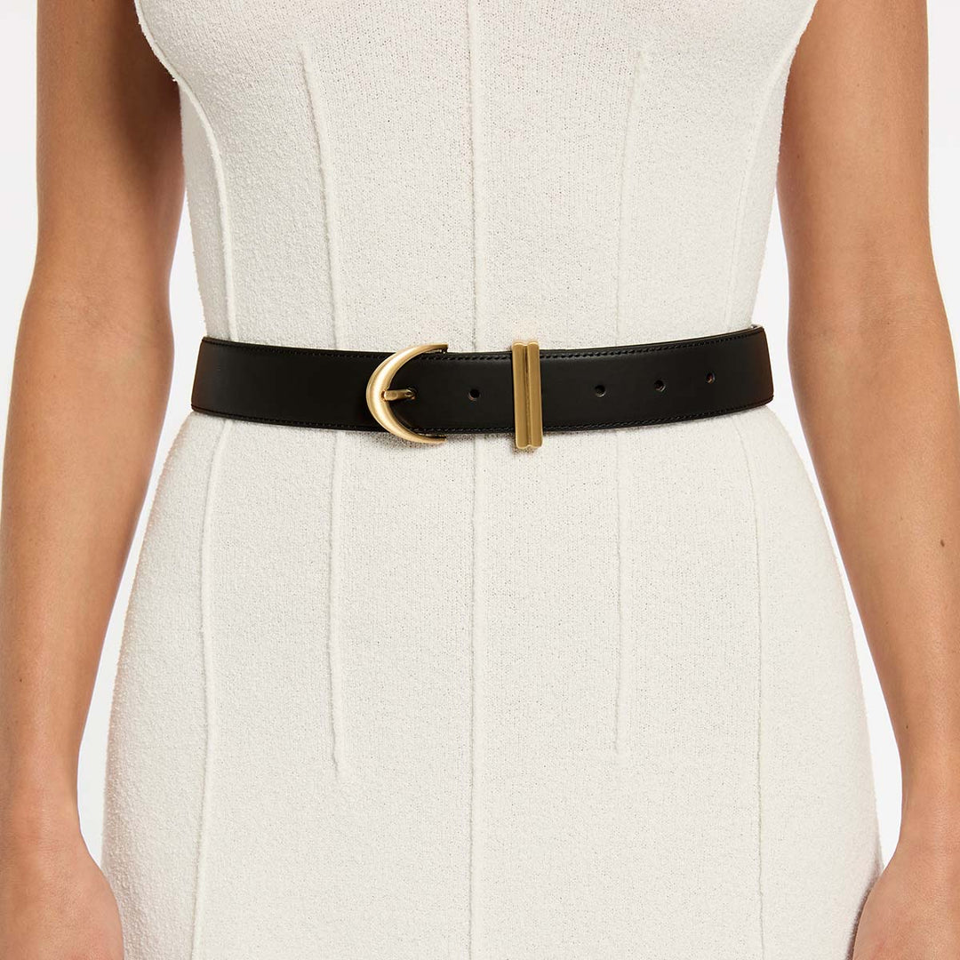 Under Your Spell Belt - Black Nappa/Gold - Stanleyandstone