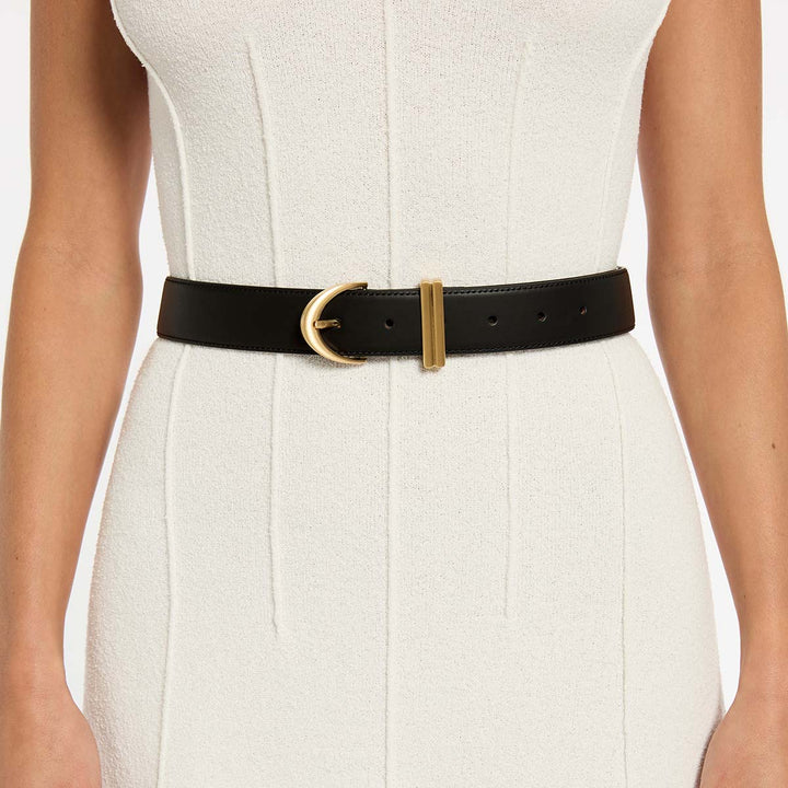 Under Your Spell Belt - Black Nappa/Gold - Stanleyandstone