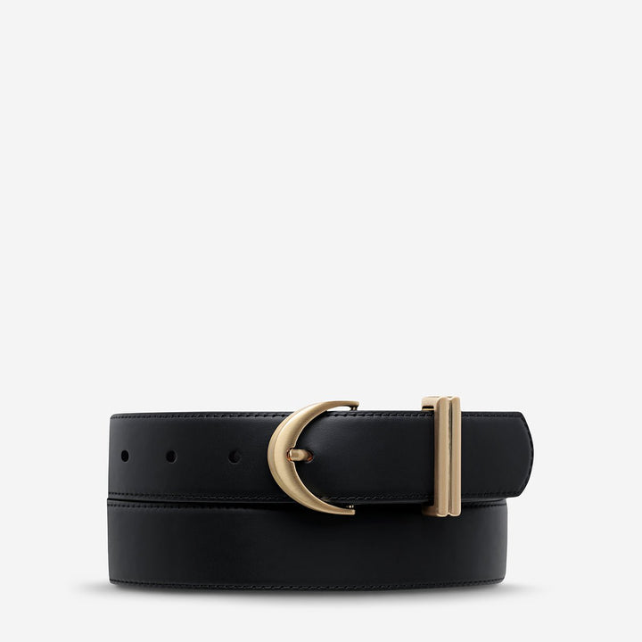 Under Your Spell Belt - Black Nappa/Gold - Stanleyandstone