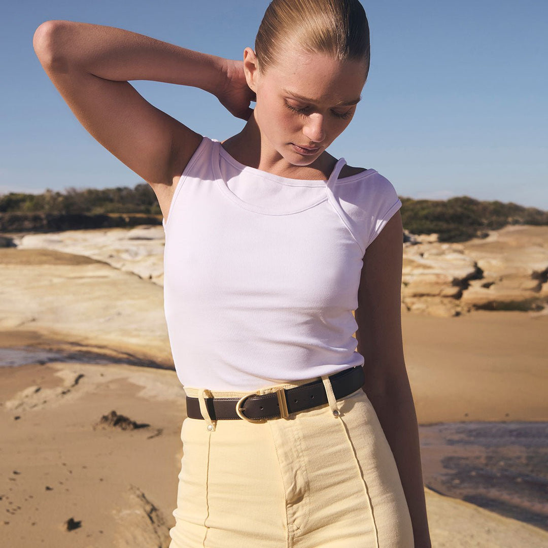 Under Your Spell Belt - Choc Nappa/Gold - Stanleyandstone