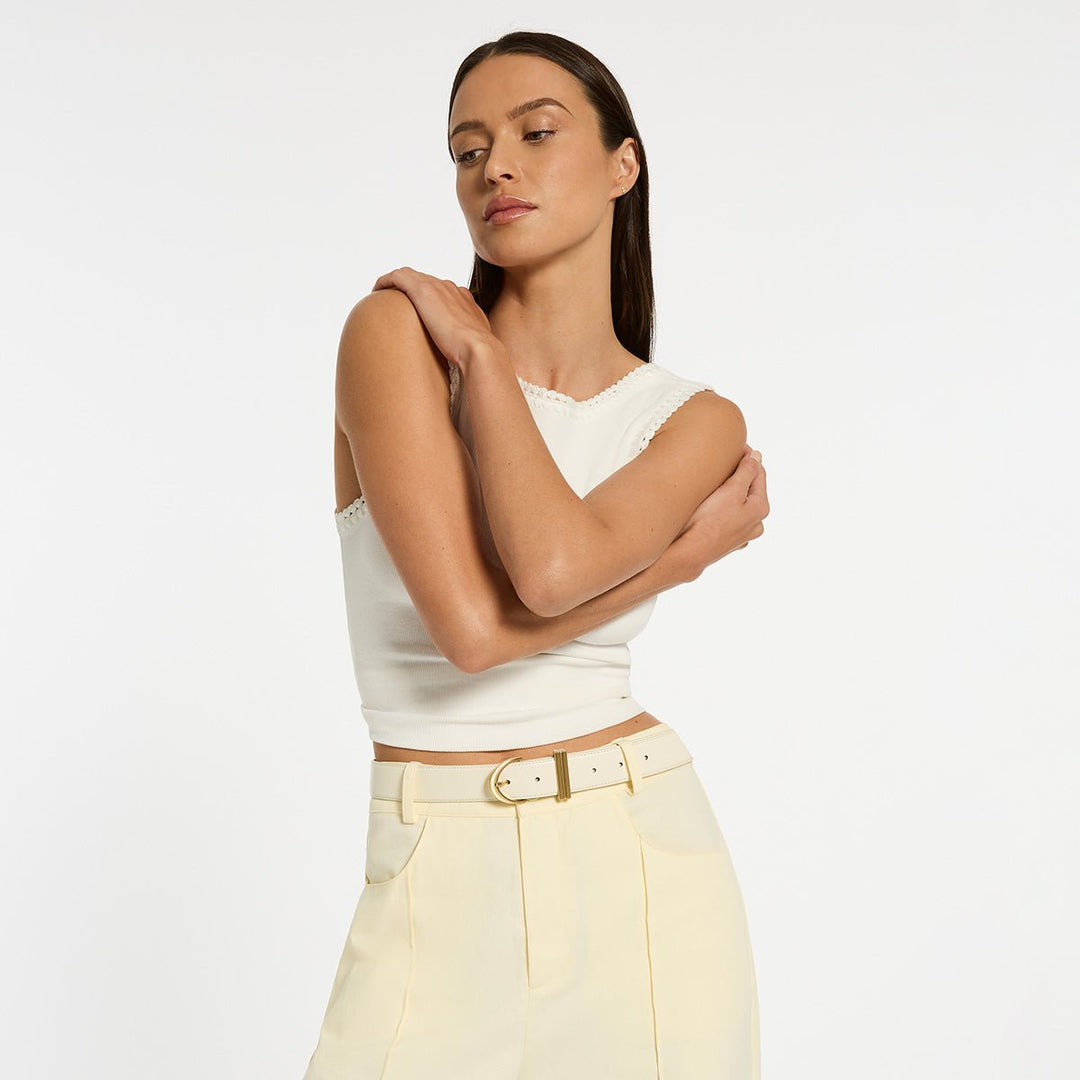 Under Your Spell Belt - Ivory Nappa/Gold - Stanleyandstone