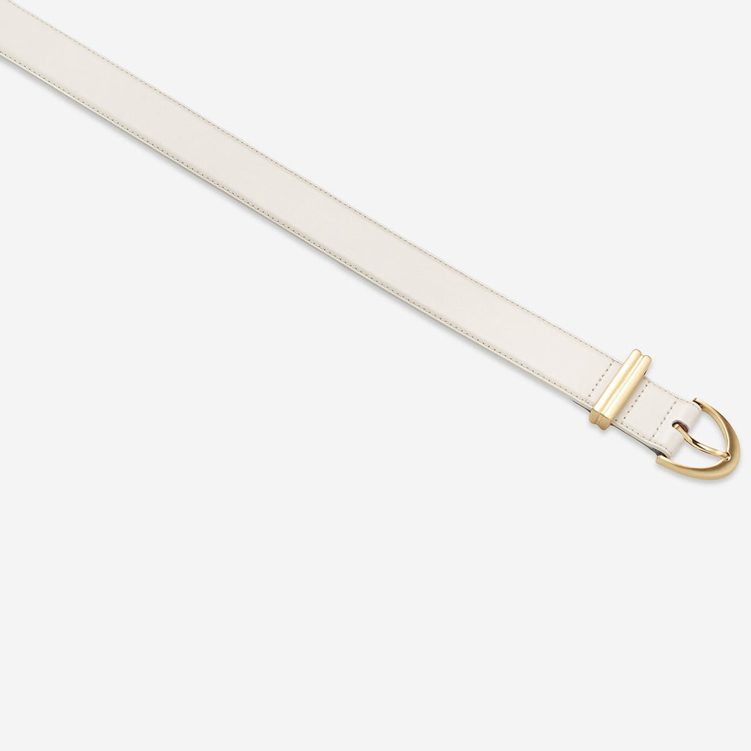 Under Your Spell Belt - Ivory Nappa/Gold - Stanleyandstone