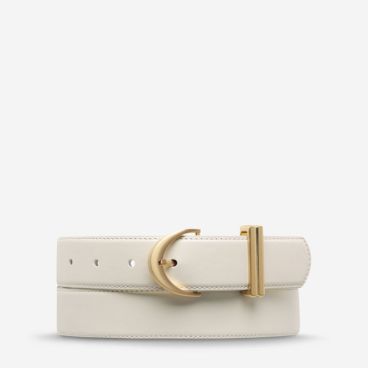 Under Your Spell Belt - Ivory Nappa/Gold - Stanleyandstone
