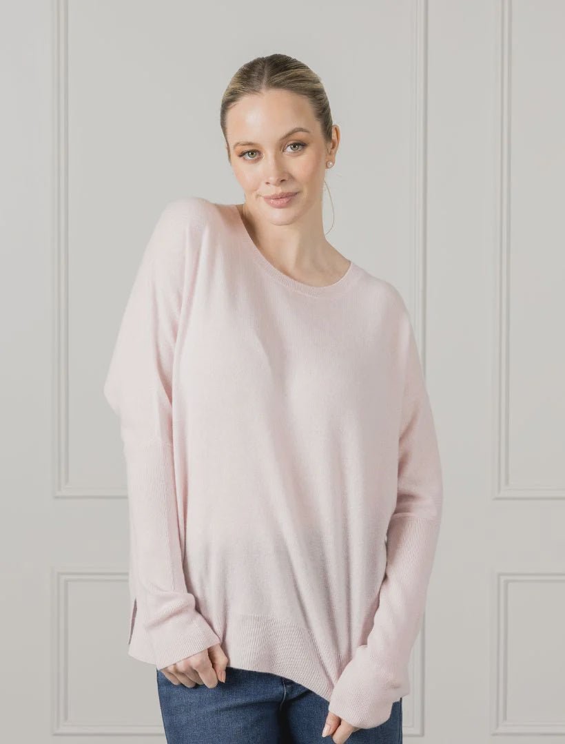 Vanessa Cashmere Jumper - Parfait Pink knit zjoosh