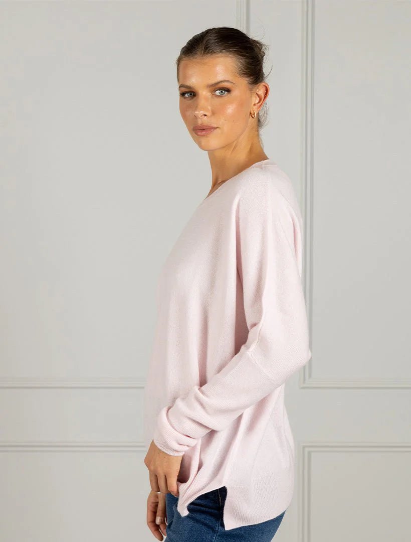 Vanessa Cashmere Jumper - Parfait Pink knit zjoosh