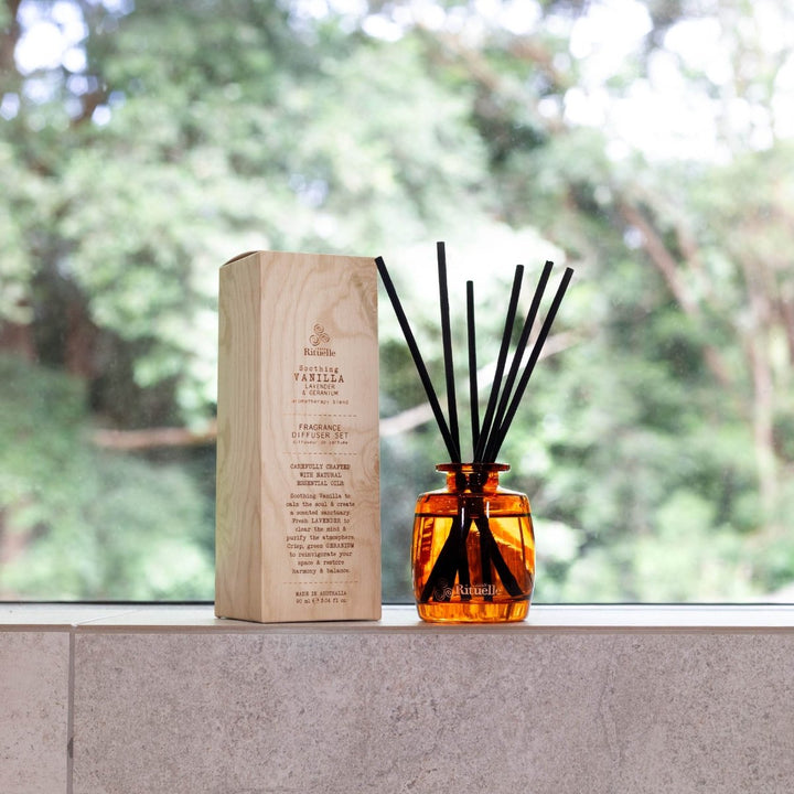 Vanilla, Lavender &amp; Geranium Mini Fragrance Diffuser Set | 90ml Diffuser Urban Rituelle