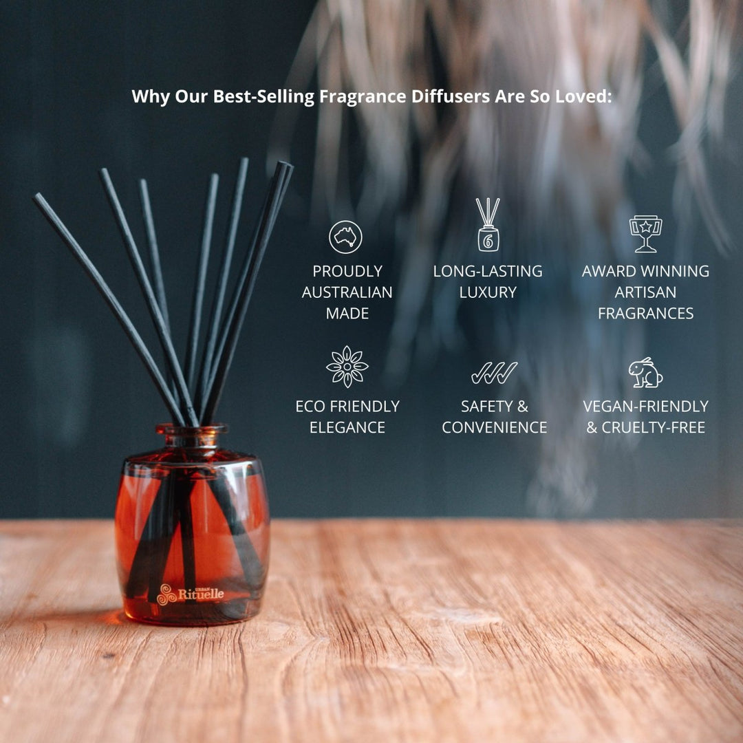 Vanilla, Lavender &amp; Geranium Mini Fragrance Diffuser Set | 90ml Diffuser Urban Rituelle