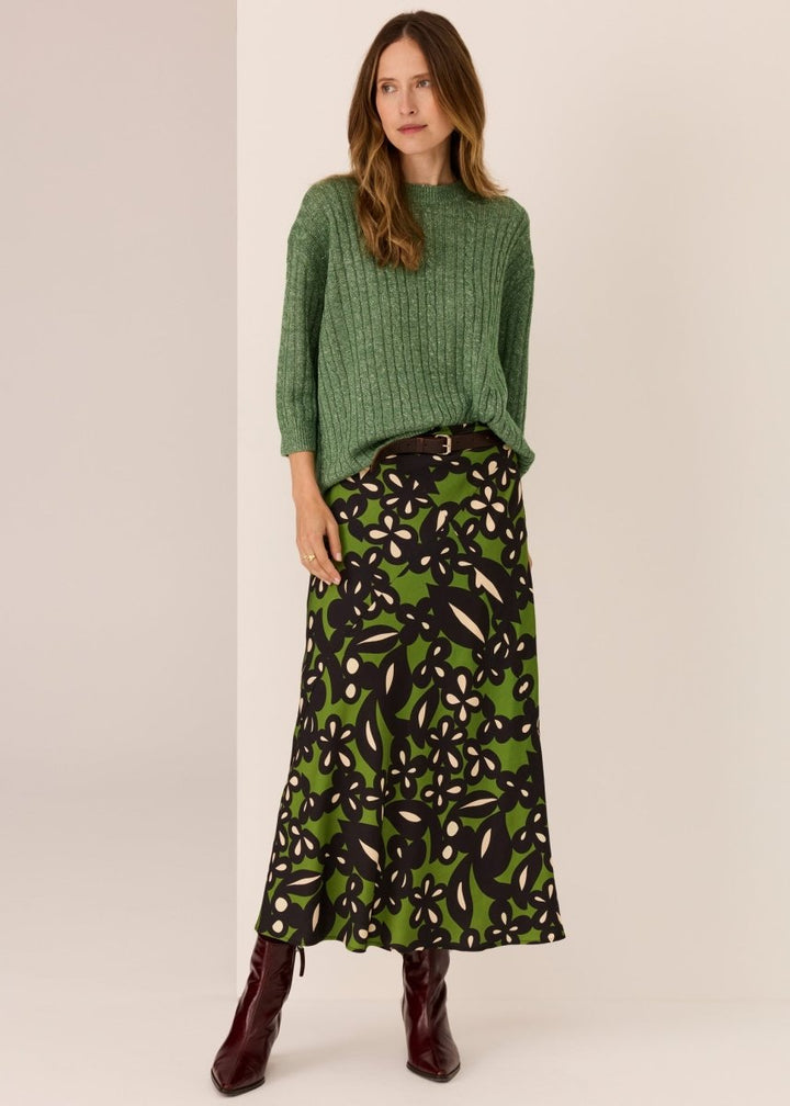 Vaun Cable Knit Tee - Green knit POL