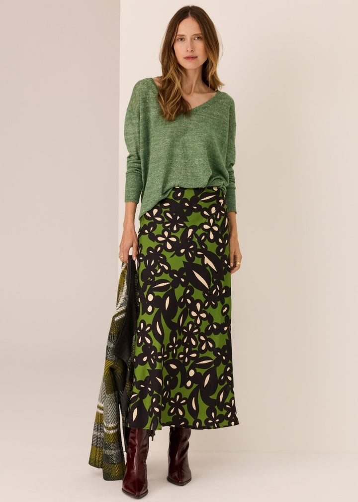 Vaun V-Neck Knit - Green knit POL