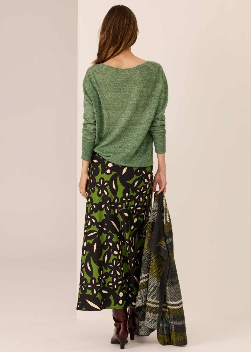 Vaun V-Neck Knit - Green knit POL