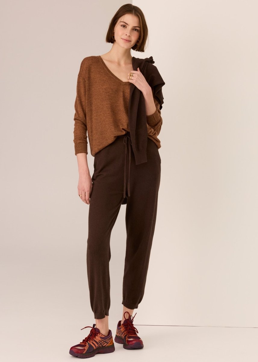 Vaun V-Neck Knit - Toffee knit POL