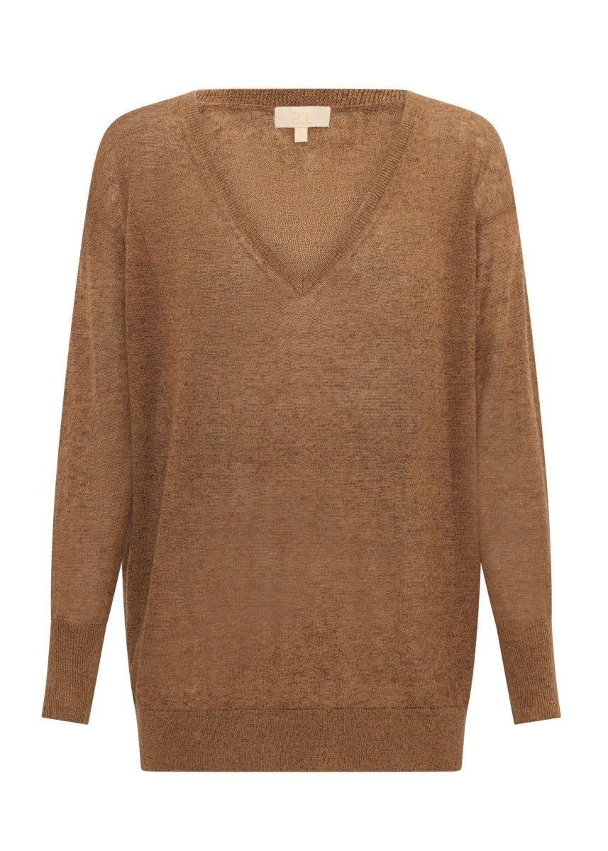 Vaun V-Neck Knit - Toffee knit POL