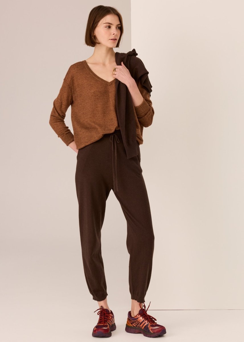 Vaun V-Neck Knit - Toffee knit POL