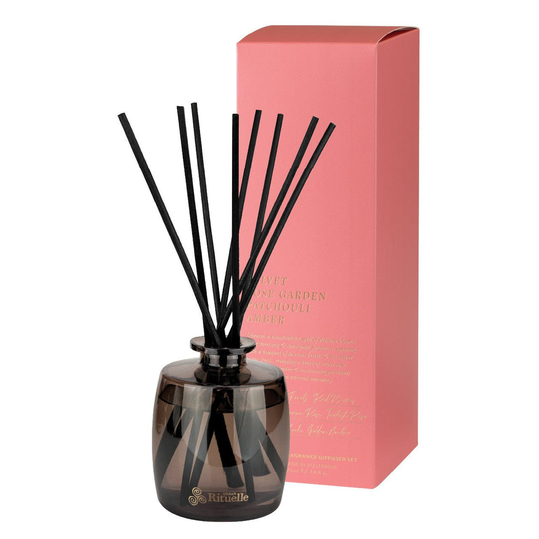 Velvet Rose Garden, Patchouli, Amber Fragrance Diffuser Set | 220ml Urban Rituelle
