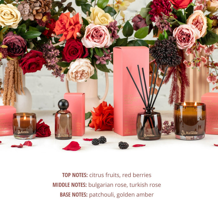 Velvet Rose Garden, Patchouli, Amber Scented Soy Candle | 140gm Urban Rituelle