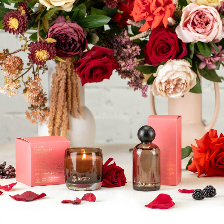 Velvet Rose Garden, Patchouli, Amber Scented Soy Candle | 140gm Urban Rituelle