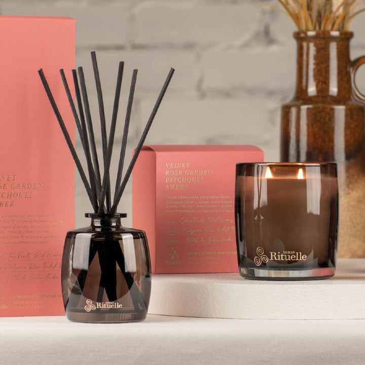 Velvet Rose Garden, Patchouli, Amber Scented Soy Candle | 400gm Candle Urban Rituelle
