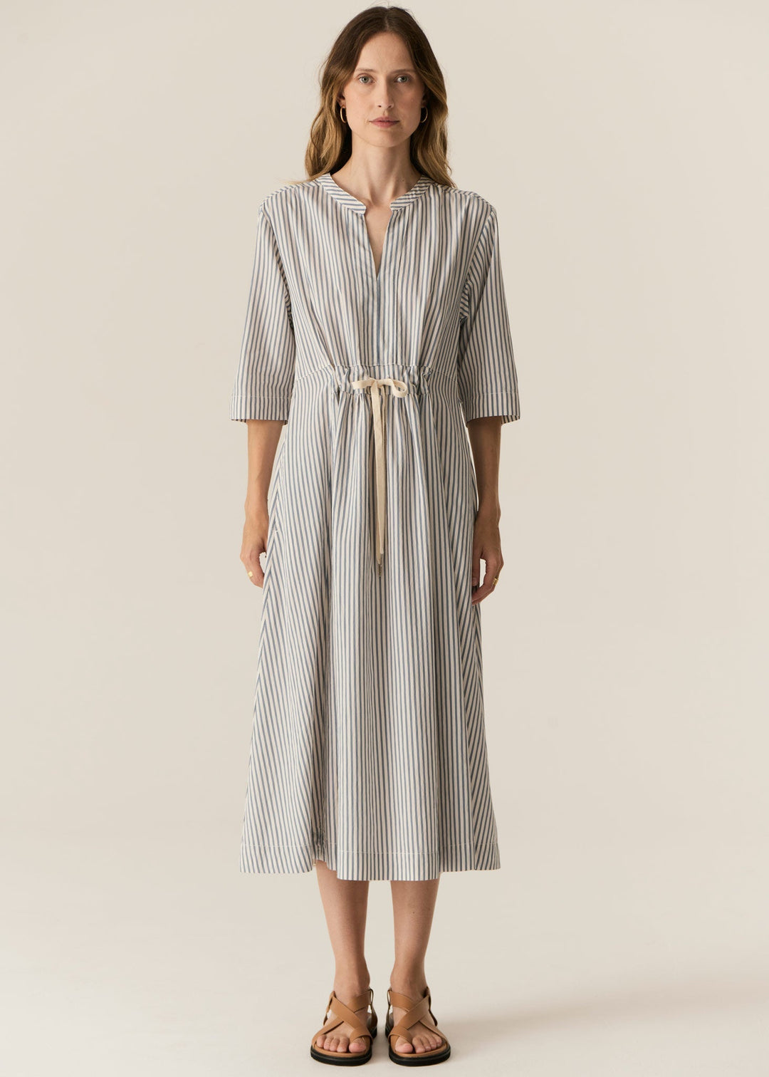 Vera Shirt Dress - Blue Stripe POL