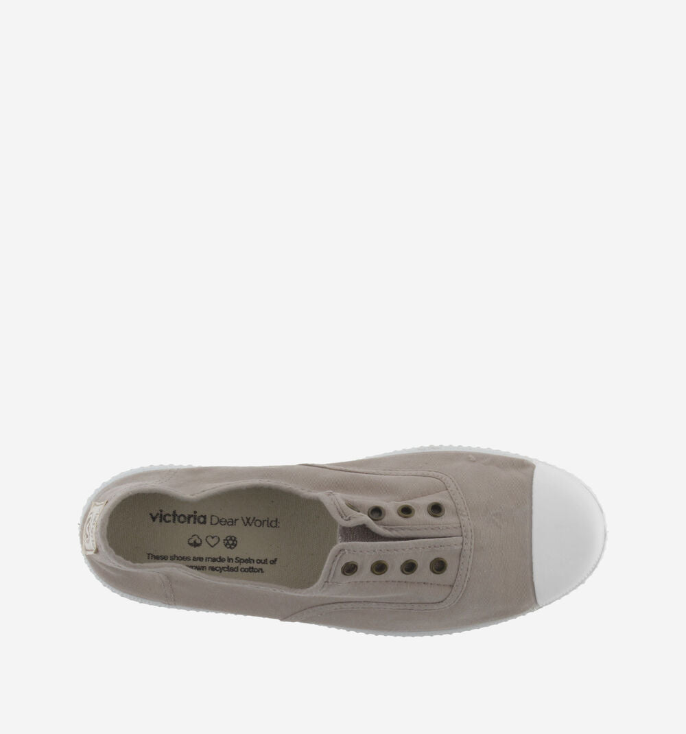 Victoria Shoes Canvas Elastic Trainers - Beige Shoes Victoria Shoes