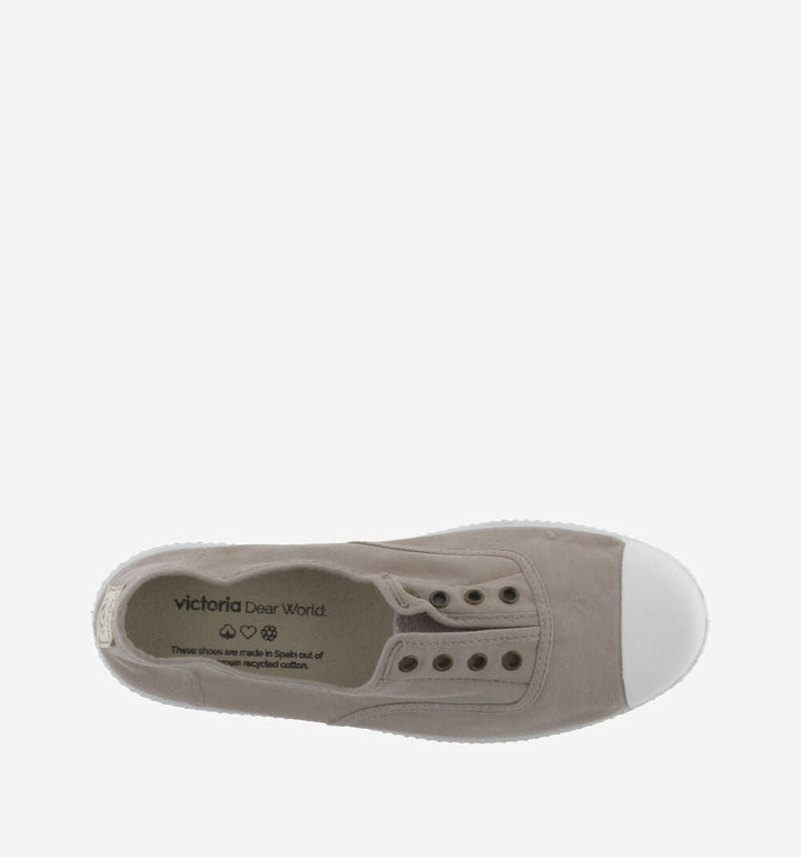 Victoria Shoes Canvas Elastic Trainers - Beige Shoes Victoria Shoes