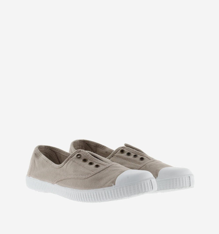Victoria Shoes Canvas Elastic Trainers - Beige Shoes Victoria Shoes