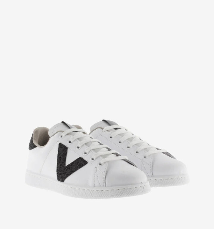 Victoria TENIS LEATHER & GLITTER SWIRLS - Black Shoes Victoria Shoes