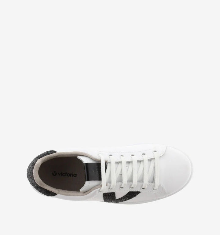 Victoria TENIS LEATHER & GLITTER SWIRLS - Black Shoes Victoria Shoes