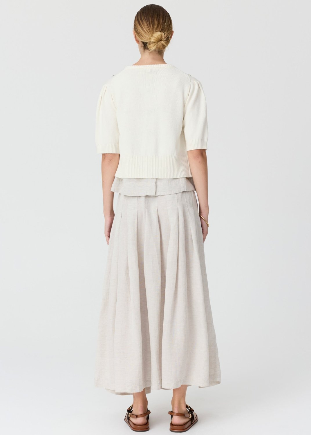 Viloa Beaded Short Sleeve Cardigan - Chalk POL