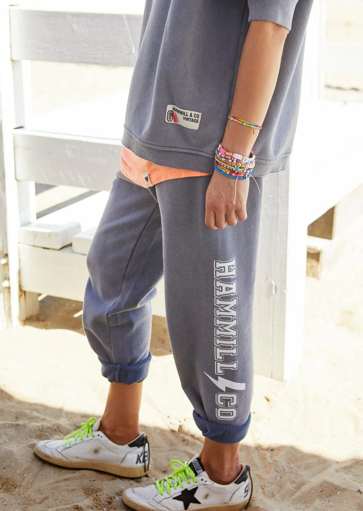 VINTAGE FADED NAVY TRACK PANT track pants hammill & Co