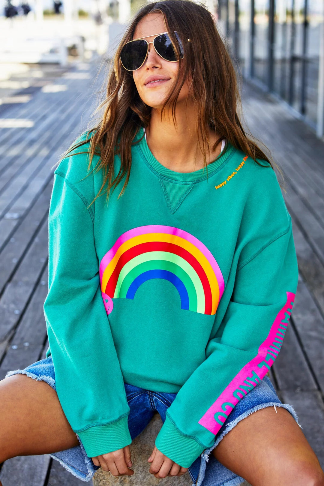 VINTAGE RAINBOW SWEAT - JADE Windcheater hammill & Co