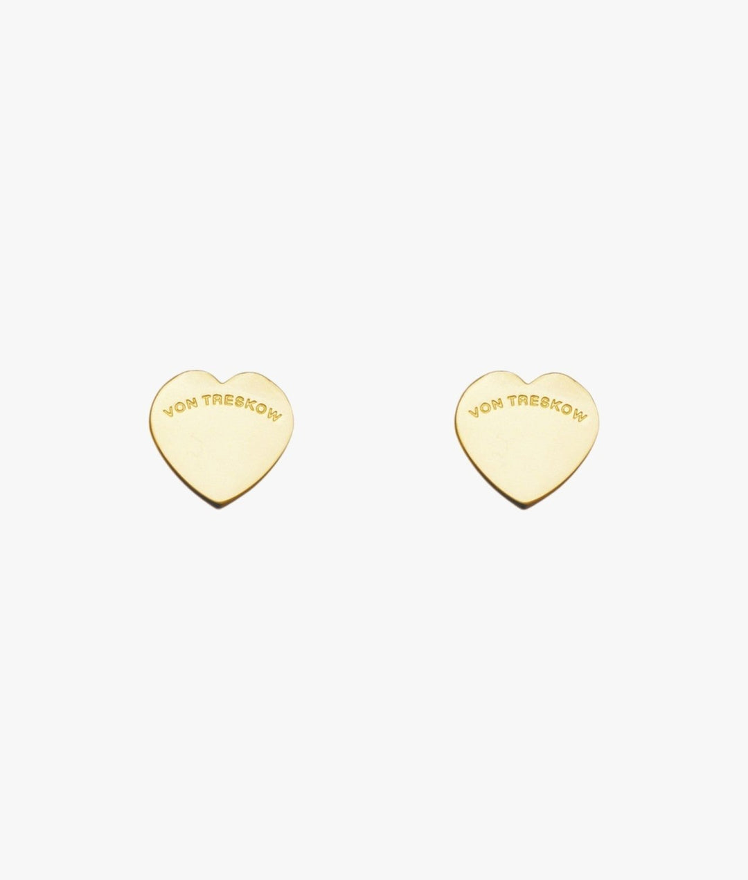 VT flat heart studs - Sterling silver Von Treskow