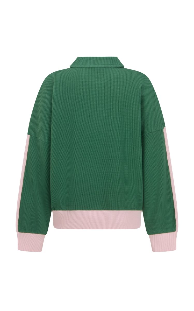 Waffle Splice Sweatshirt Sage Green Windcheater Araminta James
