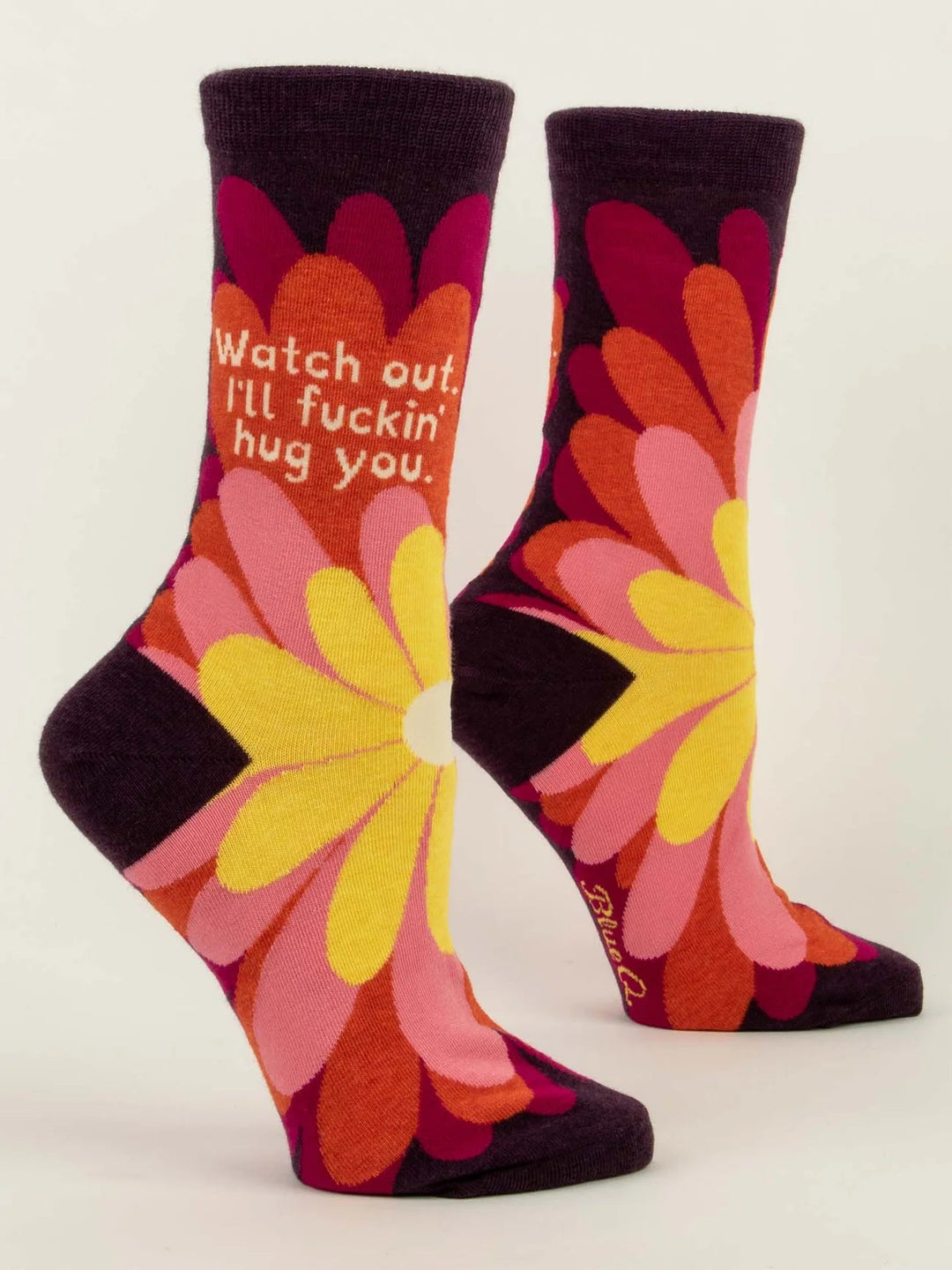 "Watch out Ill fucking hug you" socks socks Blue Q Socks