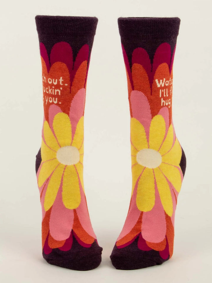 "Watch out Ill fucking hug you" socks socks Blue Q Socks