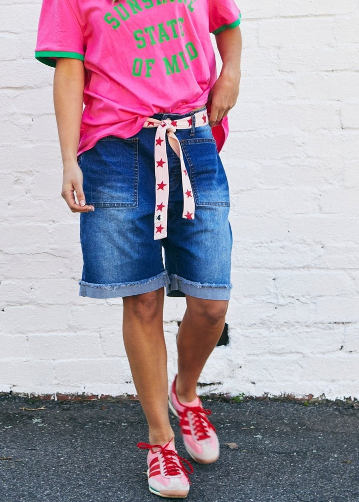 WEEKEND STRETCH SHORT - STONEWASH hammill &amp; Co