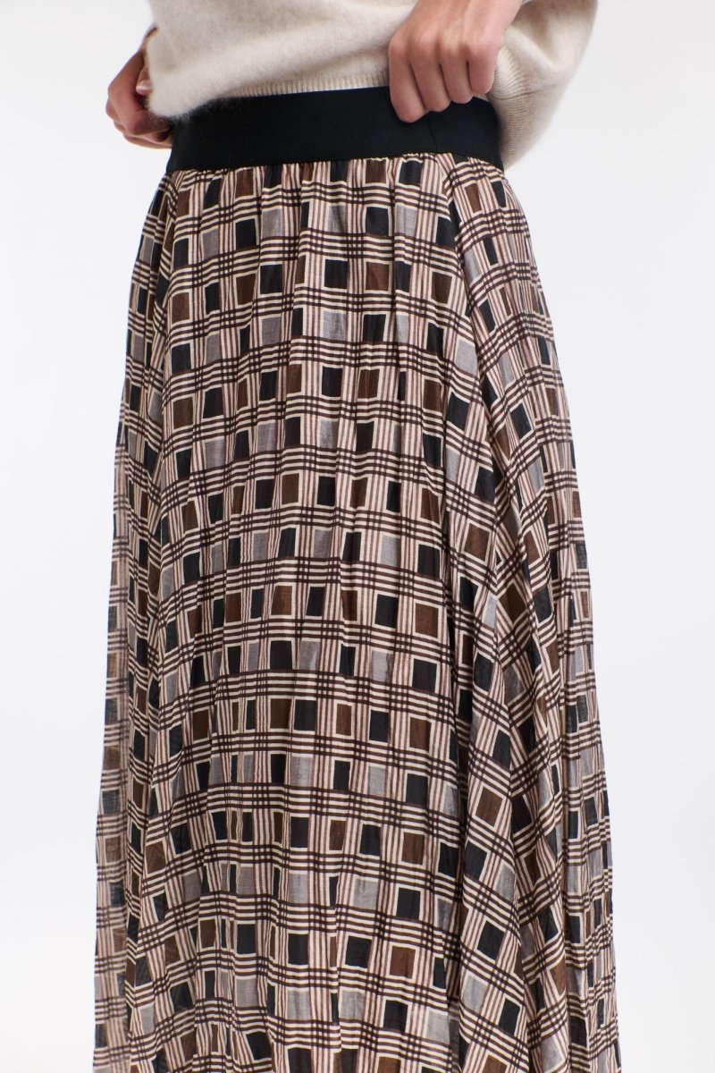 WESTWOOD CHECK SKIRT - chocolate skirt 365 days S