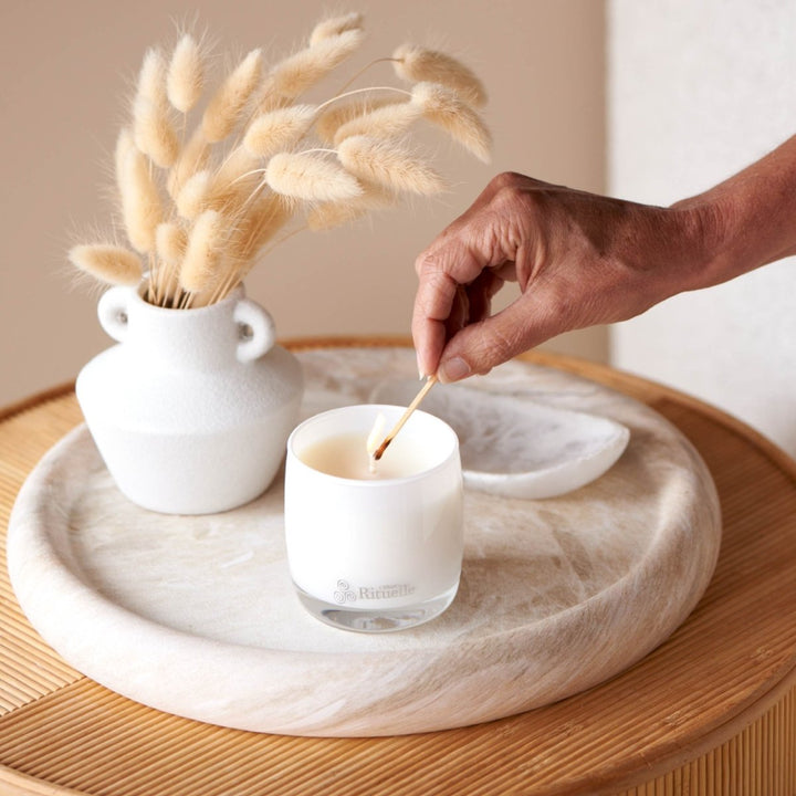 White Lotus, Geranium Leaf &amp; Bergamot<br> Scented Soy Candle | 140gm Urban Rituelle