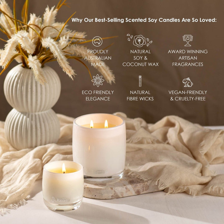 White Lotus, Geranium Leaf &amp; Bergamot<br> Scented Soy Candle | 140gm Urban Rituelle