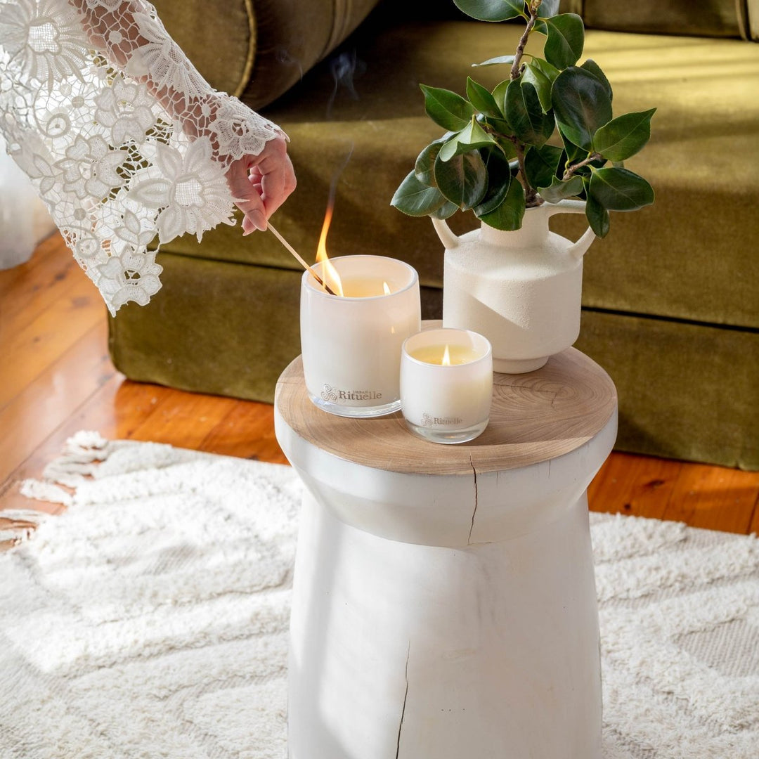 White Lotus, Geranium Leaf &amp; Bergamot<br> Scented Soy Candle | 400gm Urban Rituelle