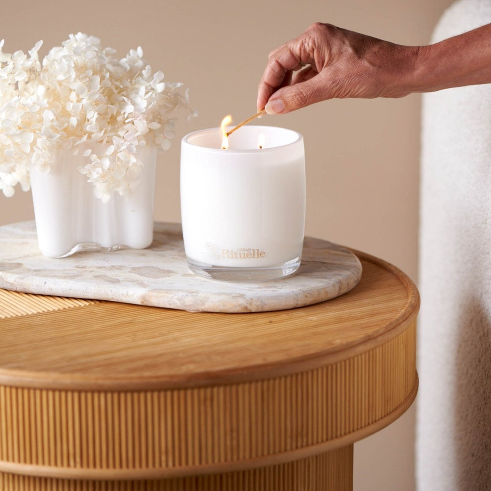 White Lotus, Geranium Leaf & Bergamot<br> Scented Soy Candle | 400gm Urban Rituelle