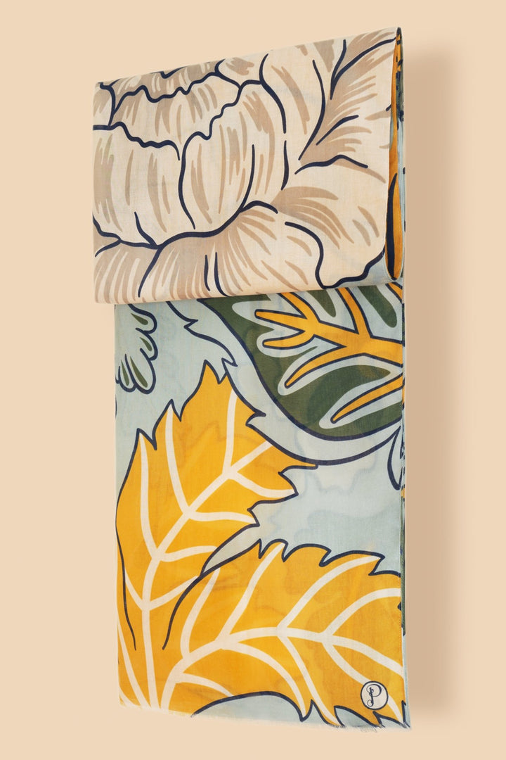 Wild Floral Print Scarf hair accessories powder