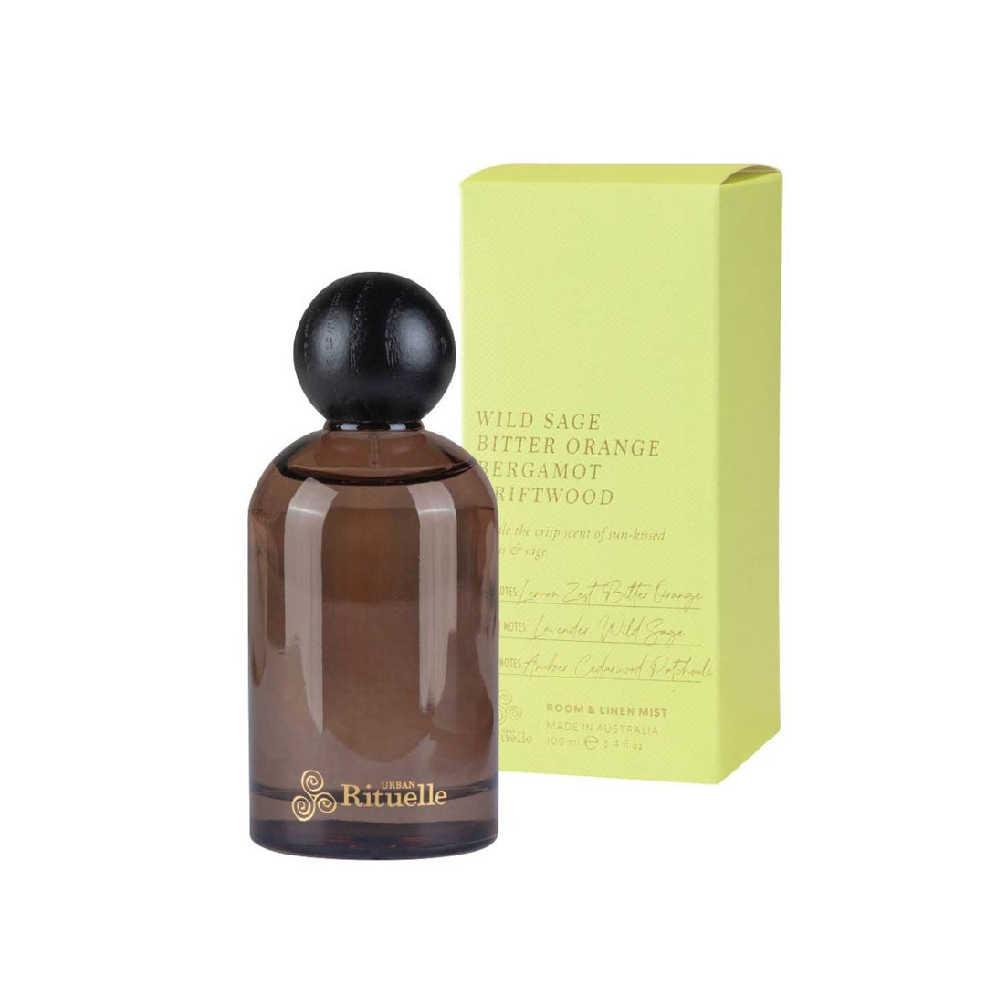 Wild Sage, Bitter Orange, Bergamot, Driftwood<br> Room & Linen Mist | 100ml Urban Rituelle