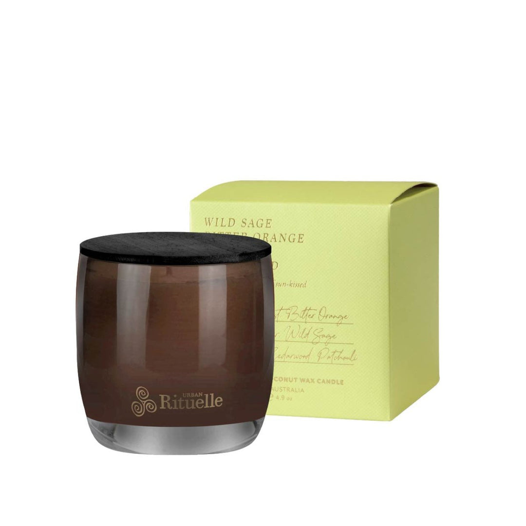 Wild Sage, Bitter Orange, Bergamot, Driftwood<br> Scented Soy Candle | 140gm Urban Rituelle