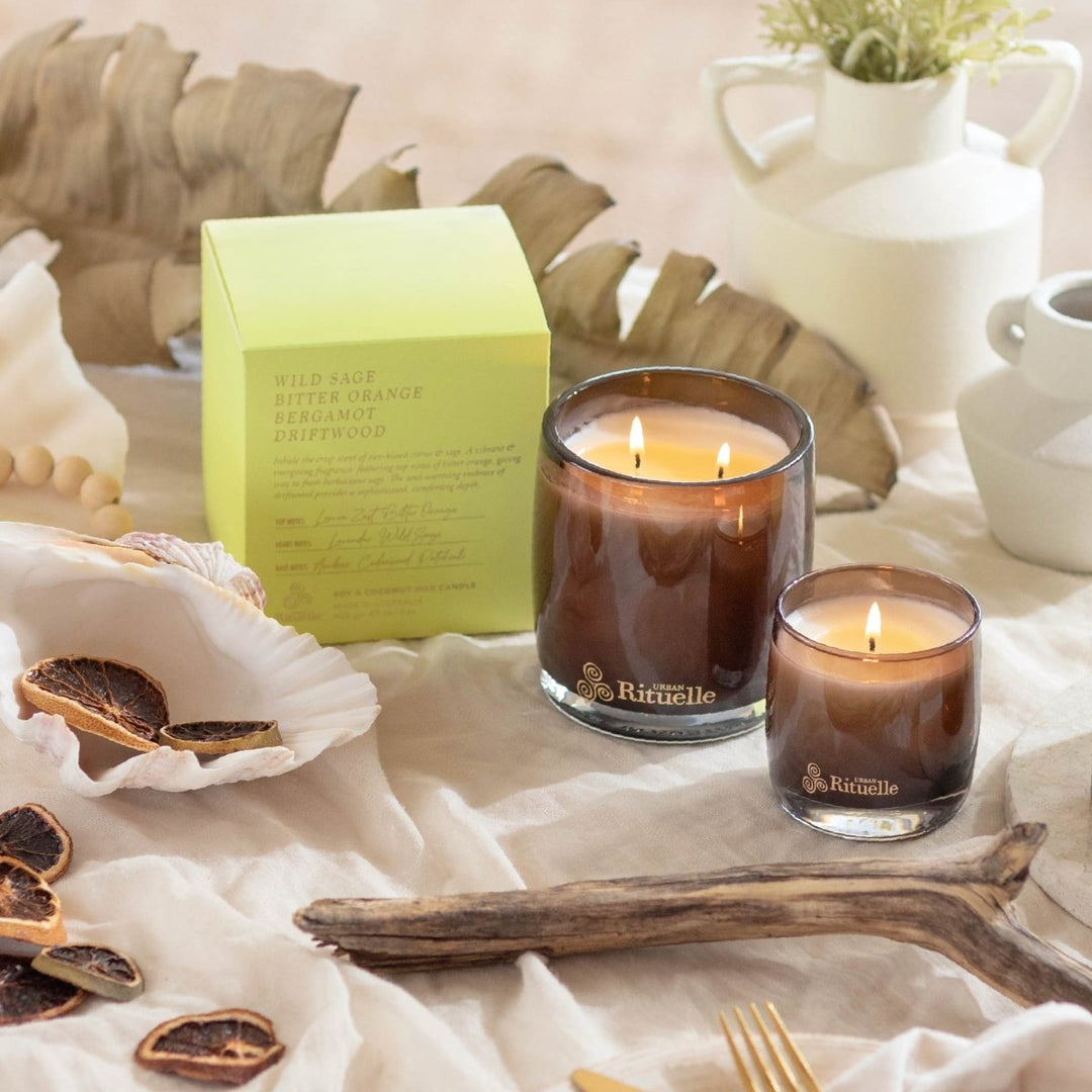 Wild Sage, Bitter Orange, Bergamot, Driftwood<br> Scented Soy Candle | 140gm Urban Rituelle