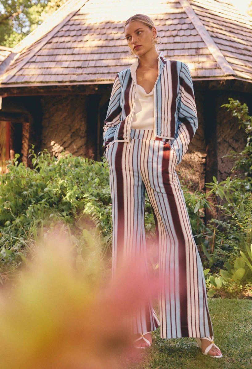 Willow Linen Viscose Pant in Iridescent Stripe pant Once Was
