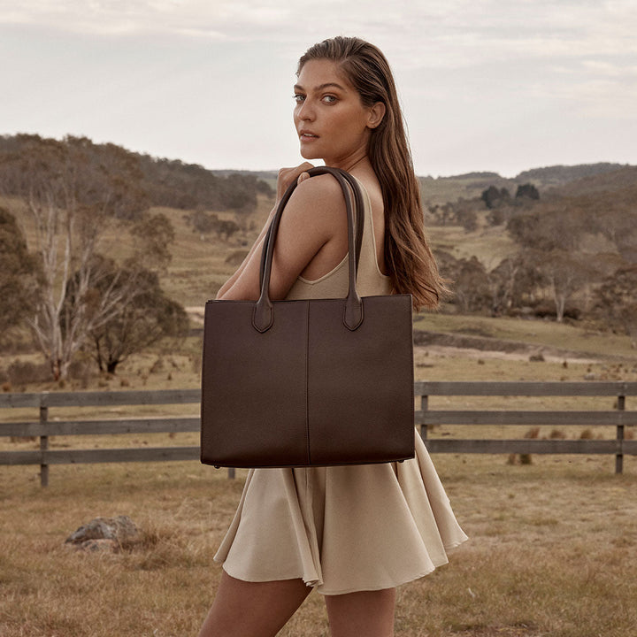 Without Warning Bag - Cocoa Tote Bag Status Anxiety