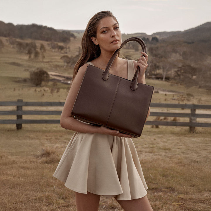 Without Warning Bag - Cocoa Tote Bag Status Anxiety